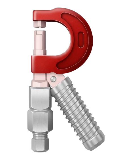 Logotipo 3D da Rostec representando fabricação de peças torneadas e parafusos de moenda